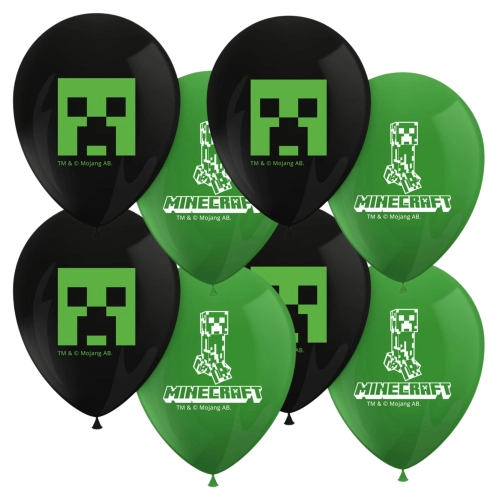 Balony minecraft piksele dekoracje urodzinowe ozdoby balon lateksowy 8 sztuk