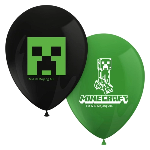 Balony minecraft piksele dekoracje urodzinowe ozdoby balon lateksowy 8 sztuk