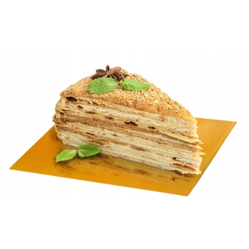 BANKIETÓWKA MONOPORCJE podkład pod tort DEKORACJE ZŁOTY ozdoba 8x8cm 10x
