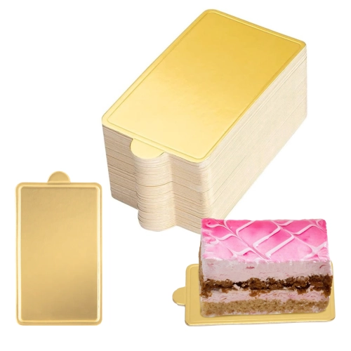 Podkład pod tort złoty monoporcje podkładka bankietówka 6x10cm 100 sztuk