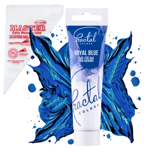 Barwnik spożywczy w żelu granatowy do tortu fractal royal blue tubka 30g + rękaw