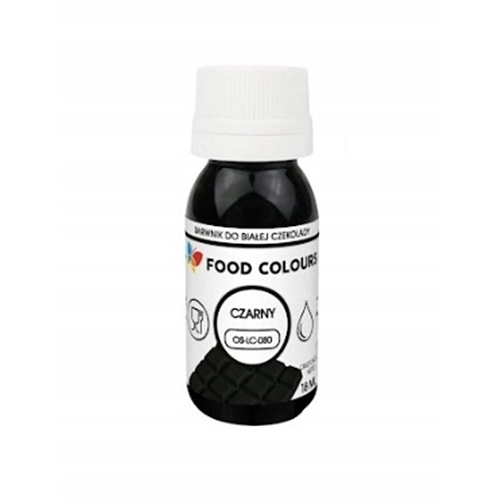 Barwnik olejowy spożywczy do mas tłustych czekolady extra mocny czarny 18 ml