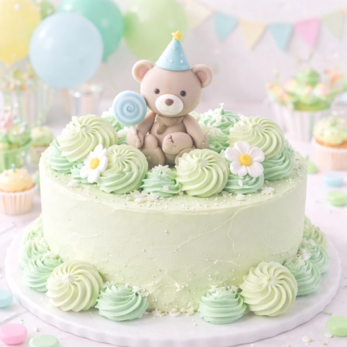 POSYPKA CUKROWA na tort BEZY BEZIKI dekoracje URODZINY zielony OZDOBY 10szt