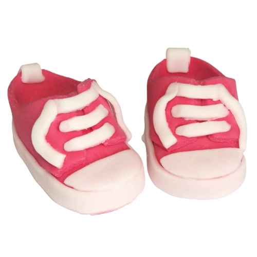 Figurki ozdoby na tort buciki trampki dekoracje na roczek baby shower urodziny buty różowe
