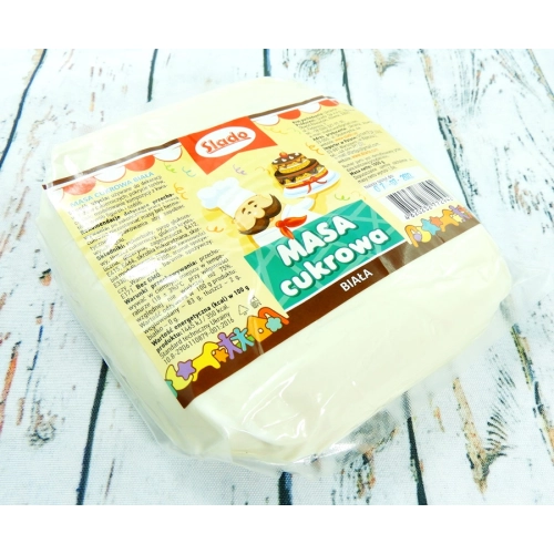 Masa cukrowa lukier plastyczny do dekoracji tortu ciast urodziny kolor biały 1kg