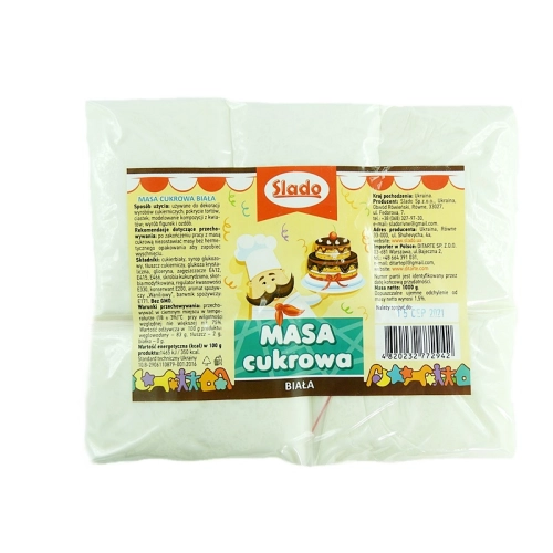 Masa cukrowa lukier plastyczny do dekoracji tortu ciast urodziny kolor biały zestaw 10 sztuk po 100g