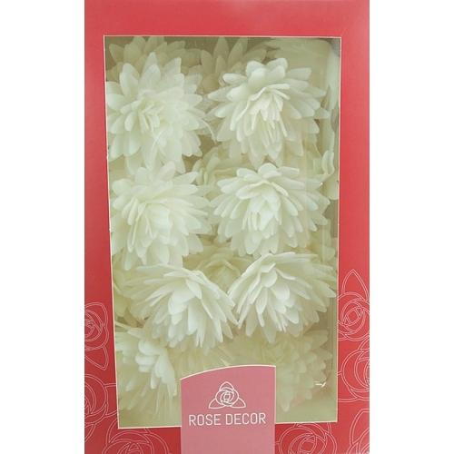 Zestaw kwiatów waflowych aster duży kolor biały 18 szt.