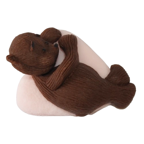 Figurka na tort miś dekoracje urodziny chrzest baby shower różowy brązowy