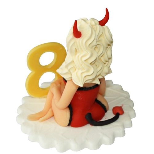 FIGURKA NA TORT dekoracje urodzinowe DIABLICA kawalerski 18 lat OZDOBA