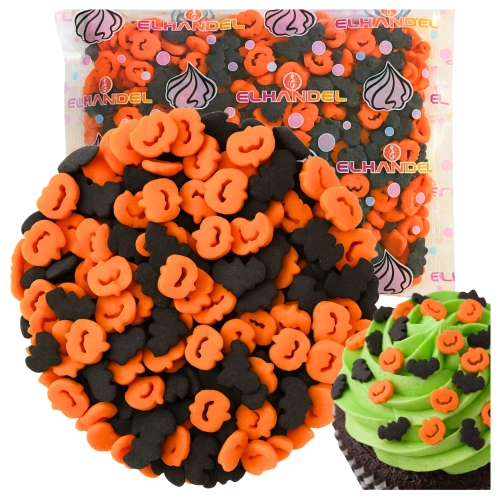 Posypka na tort dynia nietoperz halloween dekoracje cukrowe na babeczki 100g