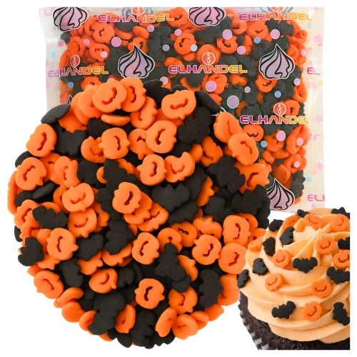 Posypka na tort dynia nietoperz halloween dekoracje cukrowe na babeczki 50g