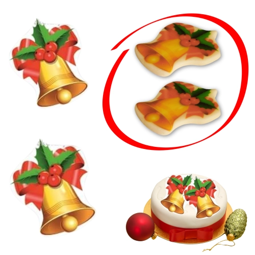 Figurka świąteczna na tort dzwonek dekoracje cukrowe święta pierniki 2szt