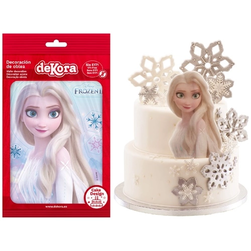 Opłatek waflowy ozdoby na tort Elsa Frozen śnieżynki dekoracje urodzinowe 7 sztuk