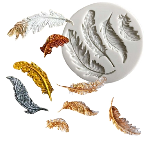 Forma silikonowa do masy cukrowej lukru piórka ozdoby na tort dekoracje