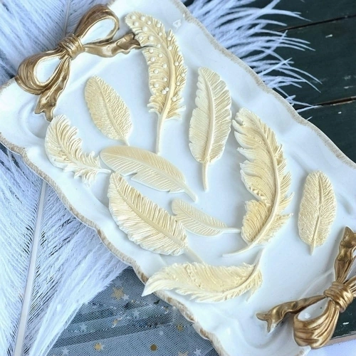 Forma silikonowa do masy cukrowej lukru piórka ozdoby na tort dekoracje