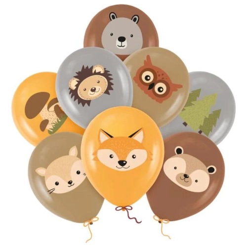 BALONY zwierzęta DEKORACJE URODZINOWE zestaw balonów URODZINY lateksowe 8szt
