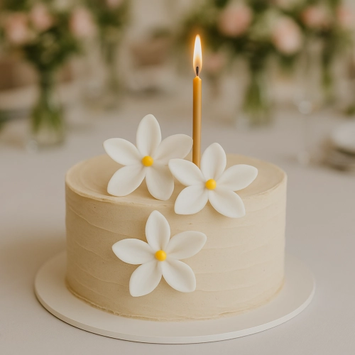 Kwiaty cukrowe na tort urodziny kwiat jaśminu biały 3 sztuki