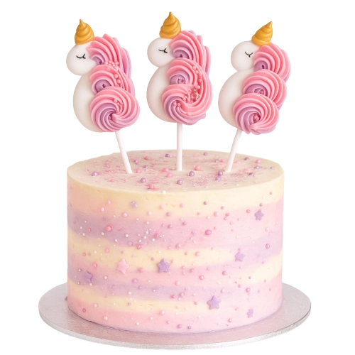 Figurki na tort topper jednorożec unicorn dekoracje urodzinowe ozdoby na tort 3 sztuki