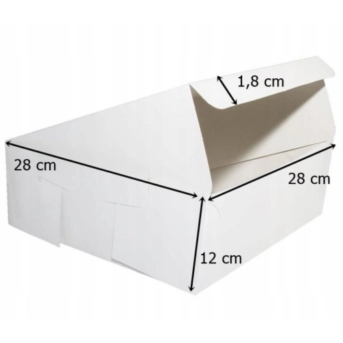 Pudełko na ciasto chrzest wesele karton na tort opakowanie 28x28x12cm 5 sztuk