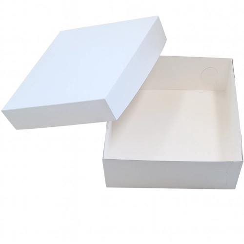 Pudełko na ciasto 10 sztuk opakowanie karton na tort chrzest wesele biały 32x32x14