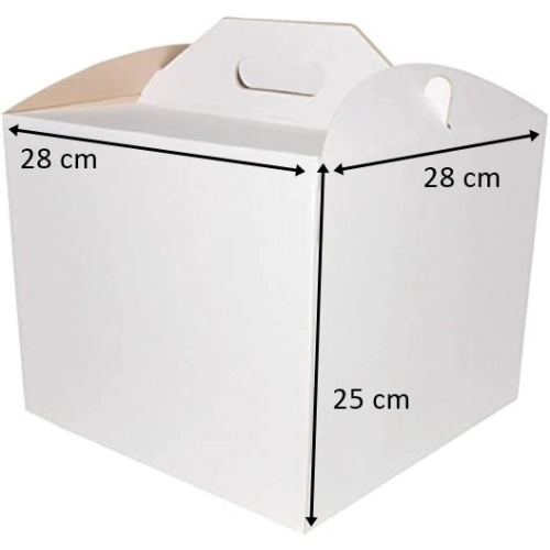 Pudełko na ciasto chrzest wesele komunia karton na tort opakowanie 28x28x25cm zestaw 5 sztuk