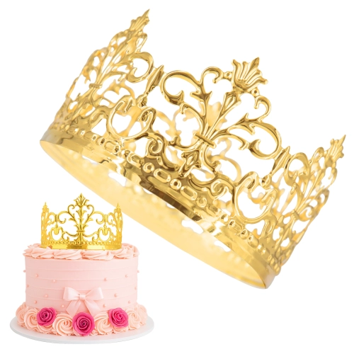 Korona na tort złota tiara diadem dekoracja dla księżniczki