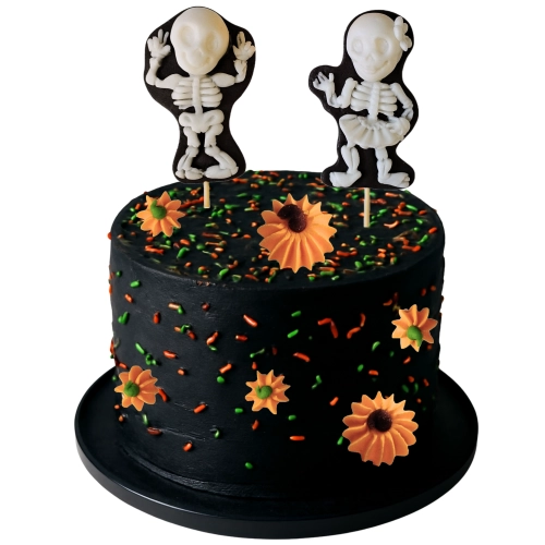 Figurki na tort kościotrupy dynie dekoracje halloween ozdoby na tort 8 sztuk