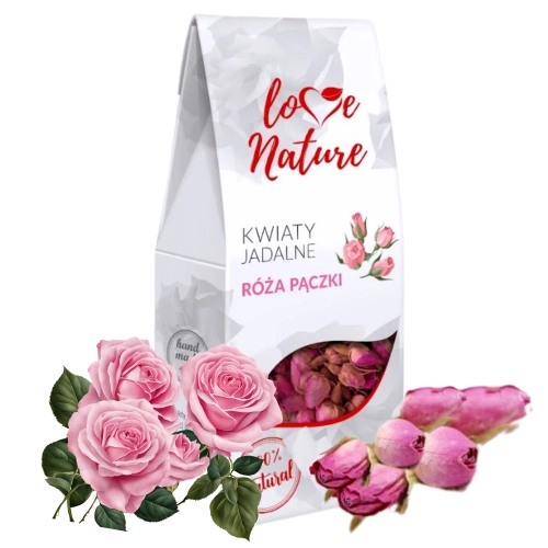 Kwiaty jadalne pączki róży suszone 20g