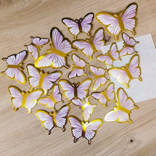 Topper na tort 20 sztuk motylki na roczek baby shower dekoracje urodzinowe