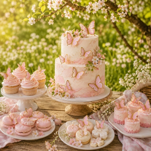 Topper na tort 20 sztuk motylki na roczek baby shower dekoracje urodzinowe