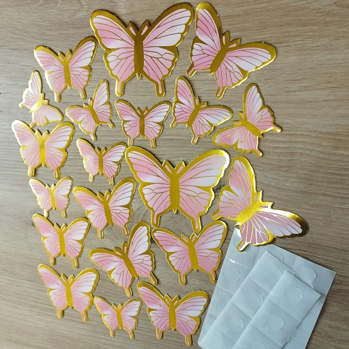 Topper na tort 20 sztuk motylki na roczek baby shower dekoracje urodzinowe
