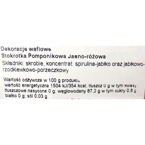 Kwiaty na tort kwiat waflowy stokrotka pomponikowa dekoracje urodzinowe ozdoby na tort różowy 5 sztuk