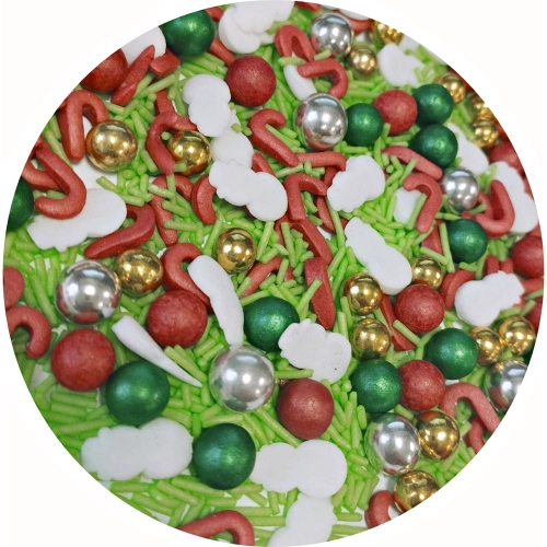 Posypka cukrowa na tort laski Mikołaja bałwanki perełki mix święta Boże Narodzenie 40g