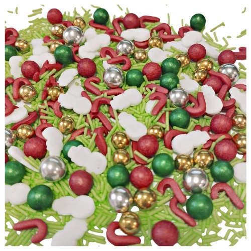 Posypka cukrowa na tort laski Mikołaja bałwanki perełki mix święta Boże Narodzenie 40g