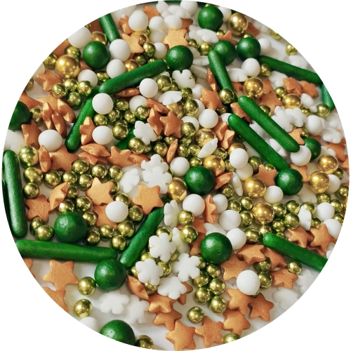 Posypka cukrowa na tort gwiazdki makaroniki perełki mix święta Boże Narodzenie 40g