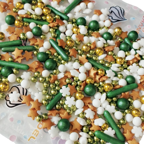 Posypka cukrowa na tort gwiazdki makaroniki perełki mix święta Boże Narodzenie 40g