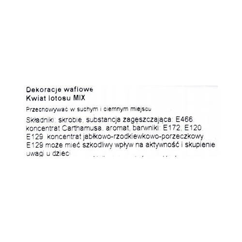 Kwiat waflowy ozdoby na tort lotos różowy dekoracje komunijne wesele urodziny