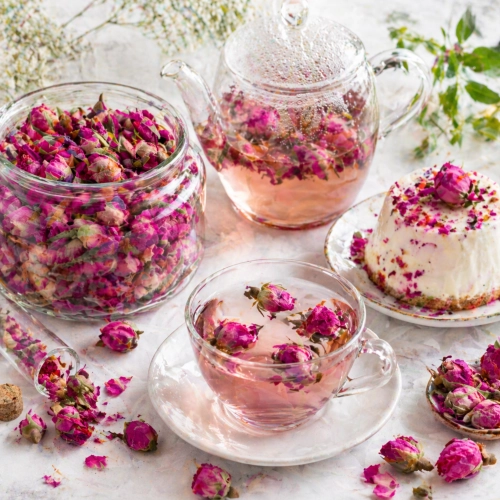 Kwiaty jadalne suszone pączki róży 30g dekoracje na tort suszona róża kwiat