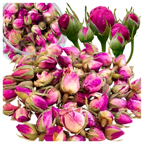 Kwiaty jadalne suszone pączki róży 30g dekoracje na tort suszona róża kwiat