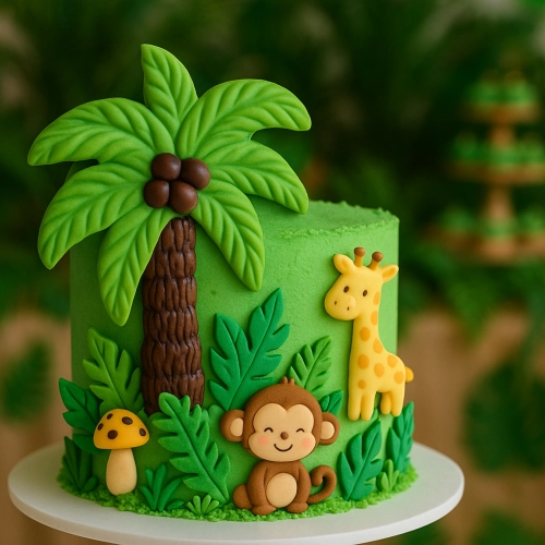 Figurka na tort palma cukrowa urodziny safari jungle ozdoba na bok tortu