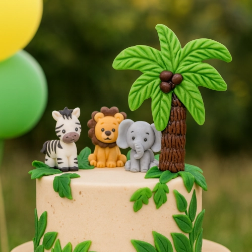 Figurka na tort palma cukrowa urodziny safari jungle ozdoba na bok tortu
