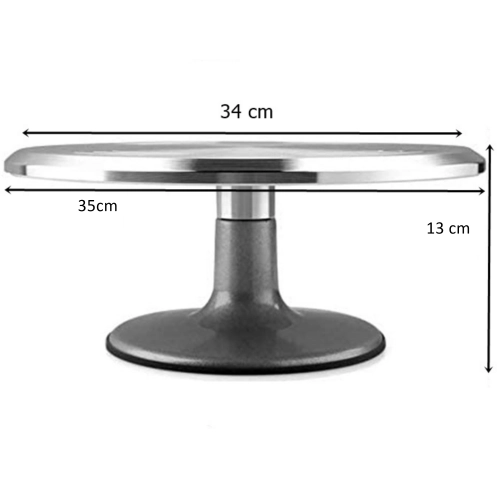 Patera obrotowa dekorator do tortu ciasta aluminiowa 36 cm dekoracje urodzinowe stabilna ciężka