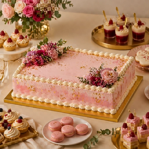 Podkład pod tort 40x30cm prostokątny złoty dekoracje komunijne wesele