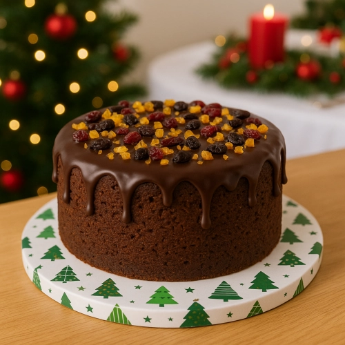 Podkład pod tort świąteczny choinki Boże Narodzenie podkładka pod ciasto sztywny 30 cm