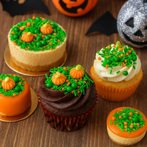 Posypka na tort dynia perełki mix dekoracje halloween na babeczki ozdoby na tort 50g