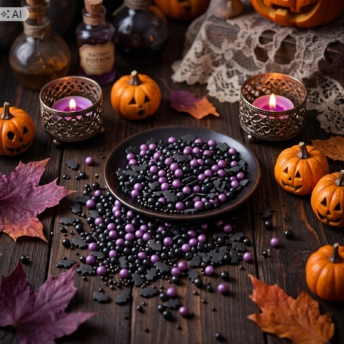Posypka na tort 50g nietoperz perełki mix halloween dekoracje na babeczki