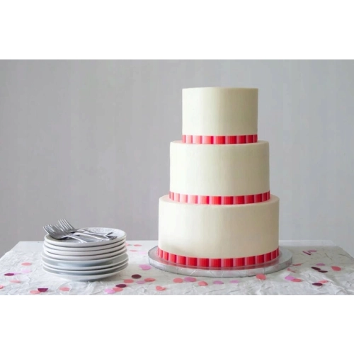 Podkład pod tort 33 cm gruby srebrny podkładka pod tort trwały sztywny duży