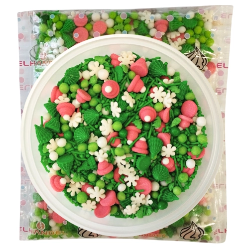 Posypka cukrowa na tort choinka płatki śniegu mix święta Boże Narodzenie 100g