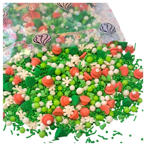 Posypka cukrowa na tort choinka płatki śniegu mix święta Boże Narodzenie 100g