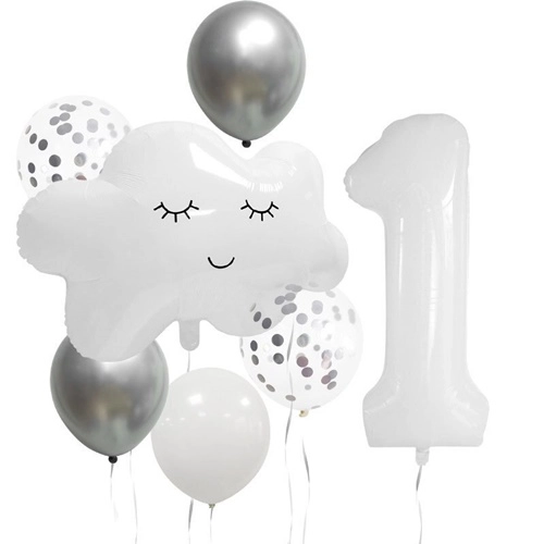 BALON FOLIOWY CHMURKA URODZINY HEL DEKORACJA DUŻY